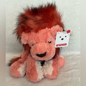 New Gund Cozys Collection Lion Soft Plush Stuffed Animal Toy Rust pink cream 10”